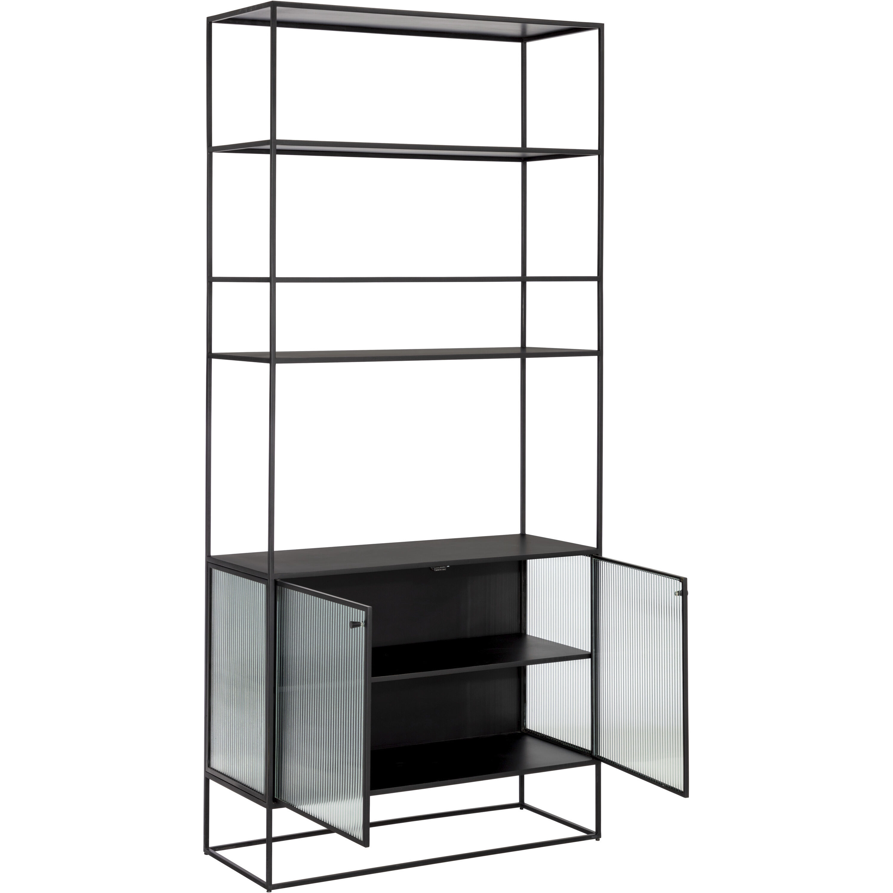 Parsons Clear / Matte Black Bookcase